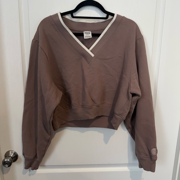 Victoria's Secret PINK Premium Fleece V-Neck Pullover - Picture 1 of 4